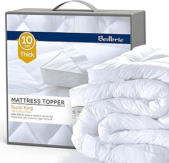 Super King Mattress Toppers 4 Inches Thick - Soft & Fluffy Quilted Super King Mattress Topper - Hypoallergenic Mattress Toppers with Elastic Straps.