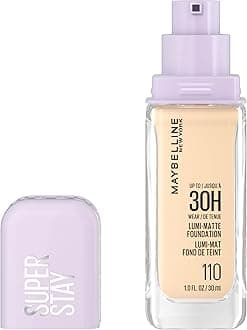 Super Stay Lumi-Matte Foundation, Lightweight and Buildable Full Coverage Foundation Makeup For Up To 30HR Wear, 110, 1 Count