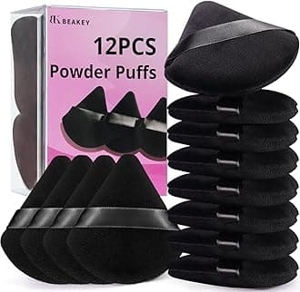 BEAKEY 12pcs Powder Puffs for Face Powder Triangle Powder Puff for Loose and Cosmetic Foundation, Makeup Puff for Contouring, Cloud Kiss Beauty Makeup Tools