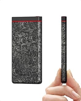 sharge CarbonBlade Power Bank Portable Charger Slim Battery Pack, 10000mAh Carbon Fiber USB-C and USB-A, PD Fast Charging for iPhone 15/14/13 iPad Steam Deck Flashlight