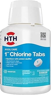 Pool Care 1" Chlorine Tabs, Swimming Pool Chlorinating Sanitizer, Kills Algae and Bacteria, 5 lbs