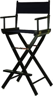 Casual Home 30" Director's Chair Black Frame-with Navy Canvas, Bar Height