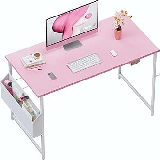 Pamray 47 Inch Computer Desk for Small Spaces with Storage Bag, Home Office Work Desk with Headphone Hook, Small Office Desk Study Writing Table