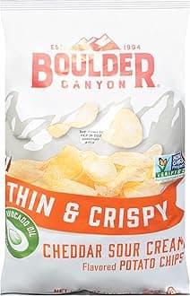 Boulder Canyon Thin & Crispy Cheddar Sour Cream Potato Chips, 6 OZ