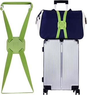 Luggage Straps Bag Bungees for Add a Bag Easy to Travel Suitcase Elastic Strap Belt (Green, M-Green)