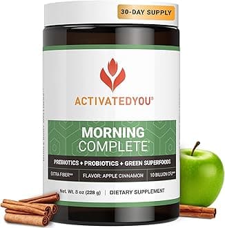 Morning Complete Daily Wellness Greens Superfood Drink Mix for Gut Health w/Prebiotics, Probiotics, Antioxidants, Green Superfoods, 10 Billion CFUs, 30 Servings (Apple Cinnamon)