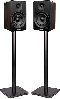 Fluance Ai61 Powered 2-Way 2.0 Stereo Bookshelf Speakers with Speaker Stands 6.5" Drivers 120W Amplifier for Turntable Bluetooth 5 Wireless Music Streaming - RCA Optical USB & Sub Out (Natural Walnut)