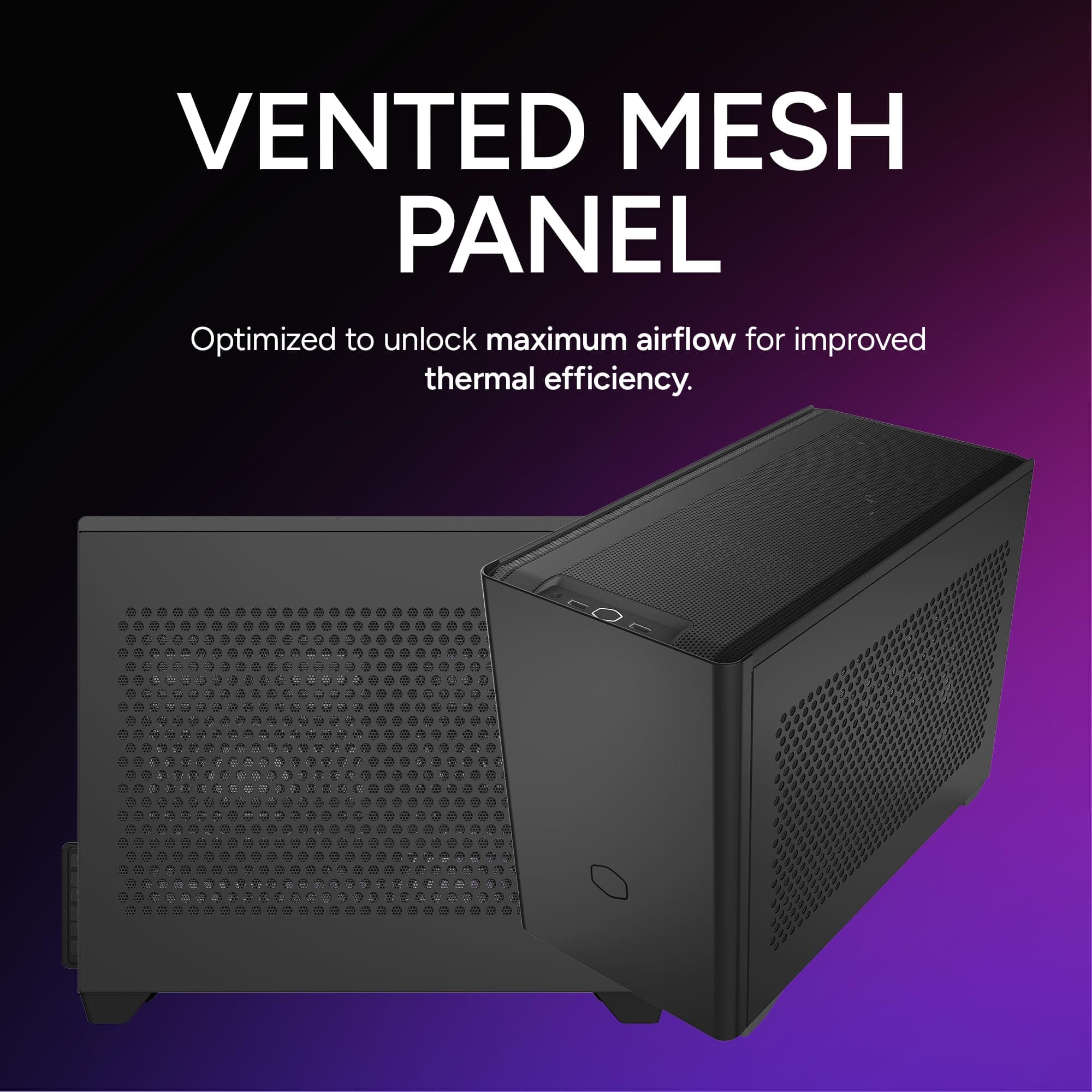 Cooler Master NR200 SFF Small Form Factor Mini-ITX Case with Vent Panel Triple Slot GPU Tool-Free 360 Degree Access No PCI Riser