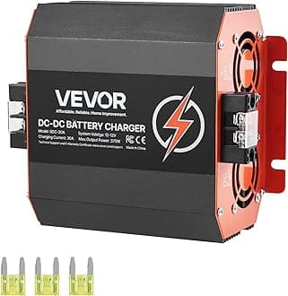 VEVOR 12V 30A DC to DC Battery Charger, 375W, On-Board Battery Charger for Lead-Acid, Lithium, AGM, Gel, and Flooded Batteries, Smart Multi-Stage Charging, for RVs, Commercial Vehicles, Boats, Yachts