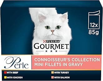 Perle Connoisseur's Collection in Gravy Wet Cat Food 12x85g (Pack of 4)