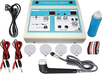Whole_Body Physiotherapy Combo Machine Ultrasonic Ultrasound US TENS 2 Channel Electro Therapy Machine For Pain Relief Massager With 1 Year Warranty, Off-White