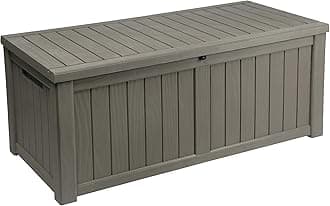 YITAHOME 120 Gallon Large Deck Box, Resin Outdoor Storage Box for Outdoor Pillows, Garden Tools and Pool Supplies, Waterproof, Lockable, Taupe