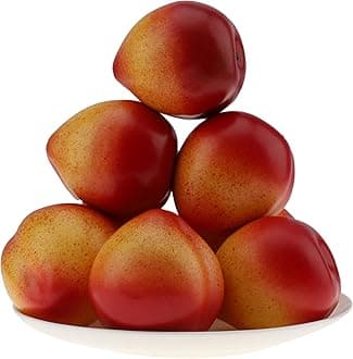 Gresorth 6pcs High Grade Fake Nectarine Peach Decoration Artificial Realistic Fruit Simulation for Home Party Festival Christmas Display