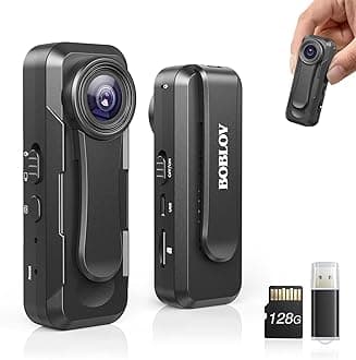 W1 1080P 128GB Body Camera, Wearable Camera Support 90 Minutes with Loop Recording, Easy to Use and Take for Traveling, Walking, Law Enforcement and Outdoors Activities