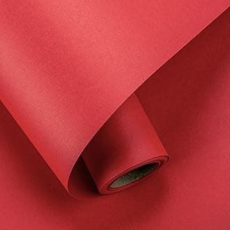 MIMUTI Red Kraft Wrapping Paper - Solid Color Wrapping Paper Perfect for DIY Making, Wedding, Birthday, Christmas, Baby Shower - 17 Inches x 33 Feet