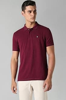 Van Heusen Men's Cotton Solid Regular Fit Collar Polo T-Shirt