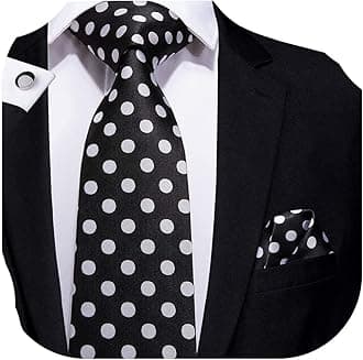 Black with Silver Polka Dots Ties for Men Wedding