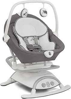 Cinnamon 2-in-1 Glider and Rocker – Multi-Motion Baby Swing and Rocker Combo with Plush Fabrics, Compact Design, and Multiple Recline Positions – Soothing Sounds & Gentle Vibrations (Frankie)