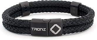 Trion:Z Zen Loop Duo Bracelets for Men and Women - Unisex Wristband (Medium, Black)