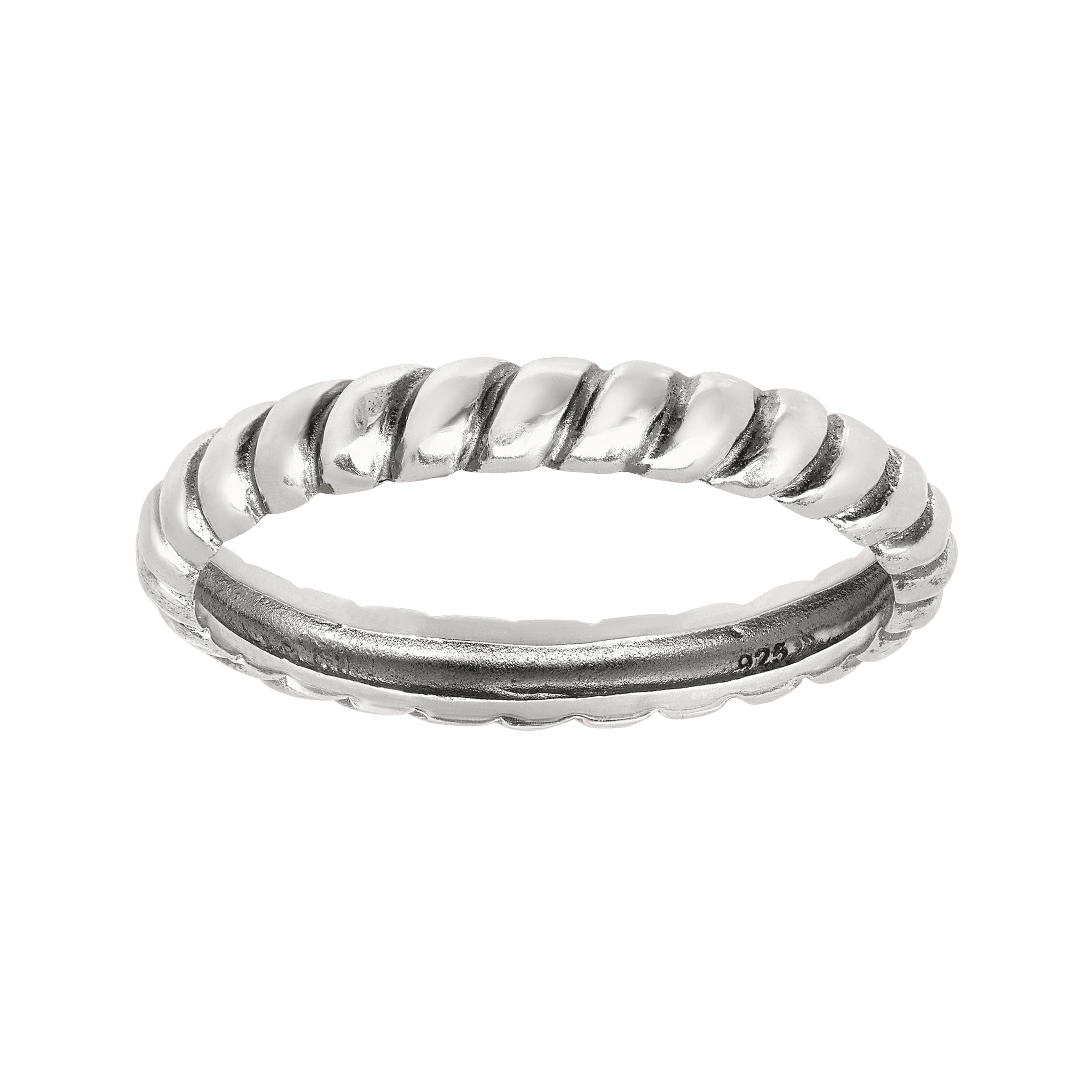 SilpadaBelle Fleur' Twisted Stacking Ring in Sterling Silver