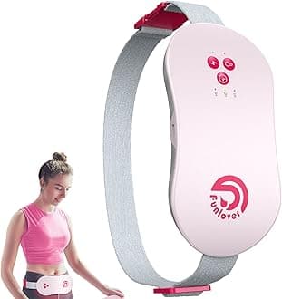 Heating Pad for Period Cramps, Funlover Portable Heating Pad, FSA HSA Eligible, Menstrual Electric Heat Pad with Vibration for Belly Back Pain Relief 3 Auto Off Timer for Girls Women, Pinkish Grey