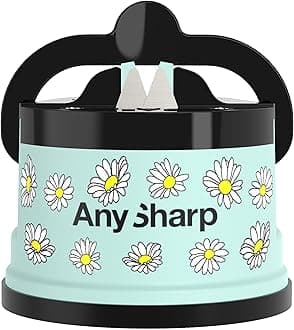 EDITIONS – Hands Free Knife Sharpener - Easy to Use Sharpening Tool with PowerGrip Suction Base and 20-Degree Pre-set Angle - For All Knives: Chef’s, Serrated, and Hardened Steel - Daisy