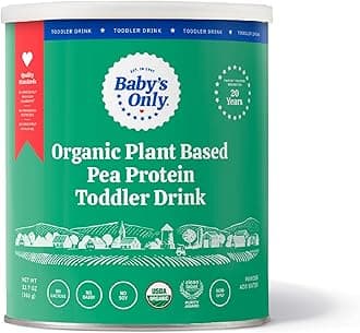 Baby's Only Organic Plant Based Pea Protein Toddler Drink, Pea Protein Powder, No Dairy, Lactose or Soy, Organic Toddler Drink with Plant Protein & Iron, Toddlers 12 Months Old and Up, 12.7 oz, 1 Pack