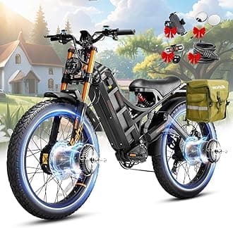 Eahora Romeo Pro Ⅲ/Ⅱ Ebike - Dual Motor 46-50MPH 5600W/4000W 60V 80Ah 200Miles Electric Bike for Adults, Long Range Electric Mountain Bike 26" Fat Tire Air Full Suspension E-Bike