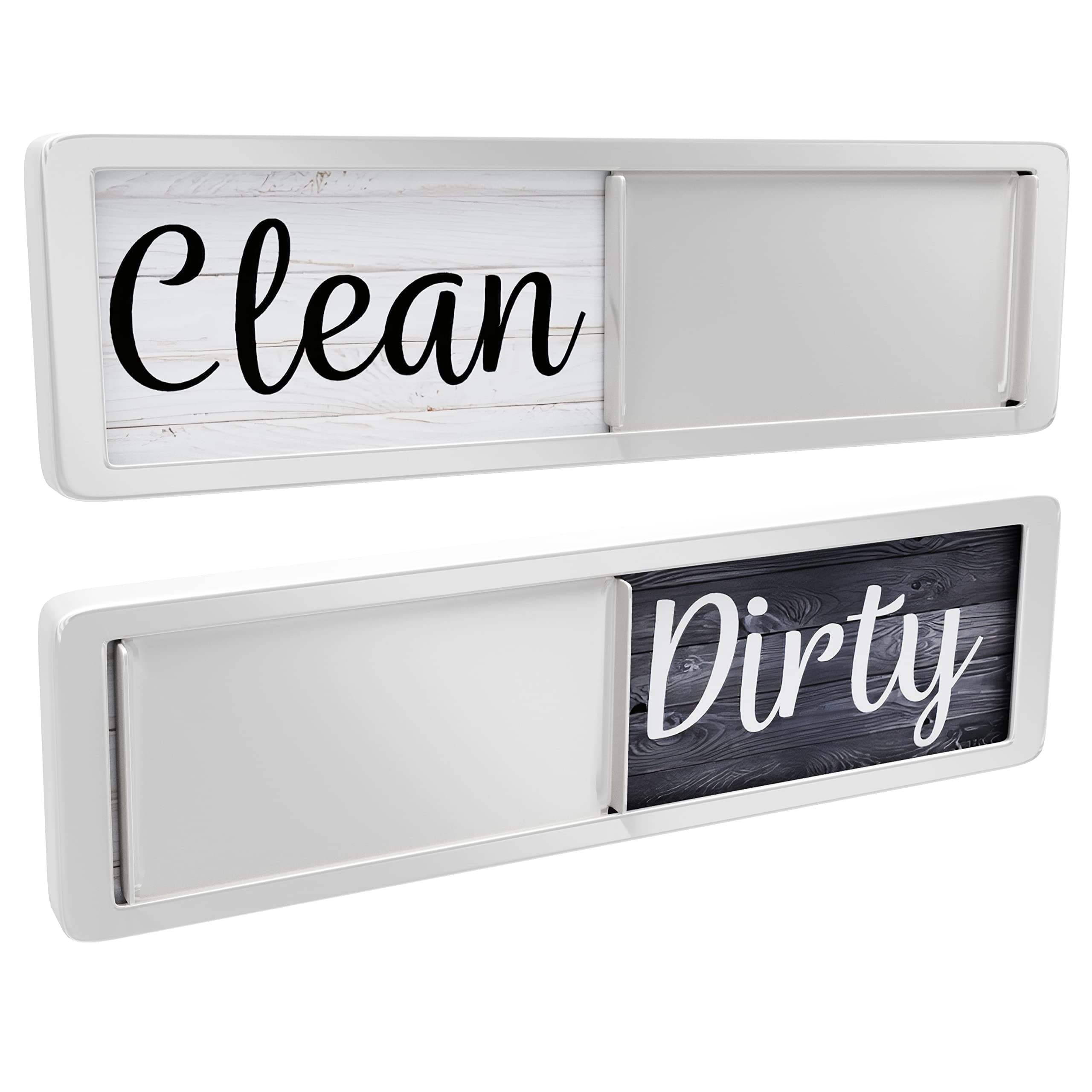 Dishwasher Magnet Clean Dirty Sign, Clean Dirty Magnet for Dishwasher, Rustic Farmhouse Kitchen Decor, Magnetic Dish Washer Sign Indicator, Sliding Rustic Dish Washer Signs, Black & White Wood
