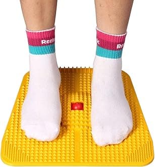 Blood Circulation Foot Massager Acupressure Power Magnet Pyramids Mat (Yellow)