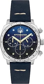 Men's 42mm Hull Chronograph Meca-Quartz Watch with Genuine Leather Strap SP-5068