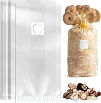 15-Pack Heavy Duty 6 Mil Polypropylene Mushroom Grow Bags, Large Size 8" X 5" X 20" for Cultivation, Spawn, and Sawdust Fruiting Blocks