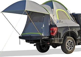 Pickup Truck Tent 6.5ft Bed Tent with Removable Awning, Waterproof PU2000mm Double Layer for 2 Person, Portable Truck Bed Tent - Green, Aluminum Pole