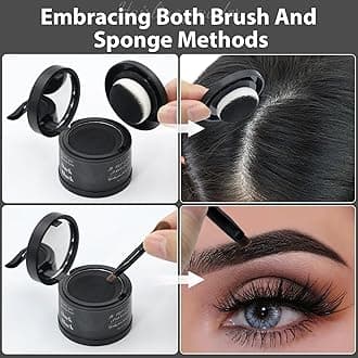 2 Pack Hairline Powder for Women and Men, Used to Root Touch Up Hair Color, Thinning and Gray Hair Coverage and Bald Spots Coverage, Dark Black
