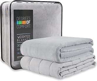 Degrees of Comfort Weighted Blanket w/ 2 Duvet Covers for Hot & Cold Sleepers|Advanced Nano-Ceramic Beads Deliver Durability & Silky Comfort (60x80 20lbs, Grey)