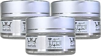 Cream Musk Al Tahara Saudi Arabian Arabic Egyptian Egypt Oriental Hamil Al Musk ElMusk AlMusk Altahara Women Womens Perfume Fragrances Suitable For All Skin ( 3 Pack = 0.7 oz / 20 gm Each One )