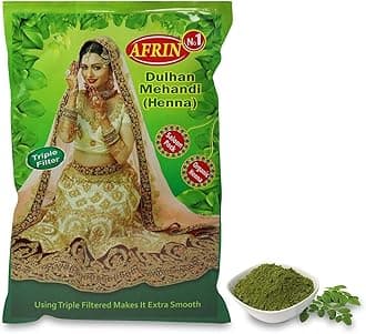 AFRIN Organic Henna Triple Filter Dulhan Mehendi (1 kg)|100% Natural Herbal Henna Powder for Hair Coloring, Conditioning & Bridal Mehndi