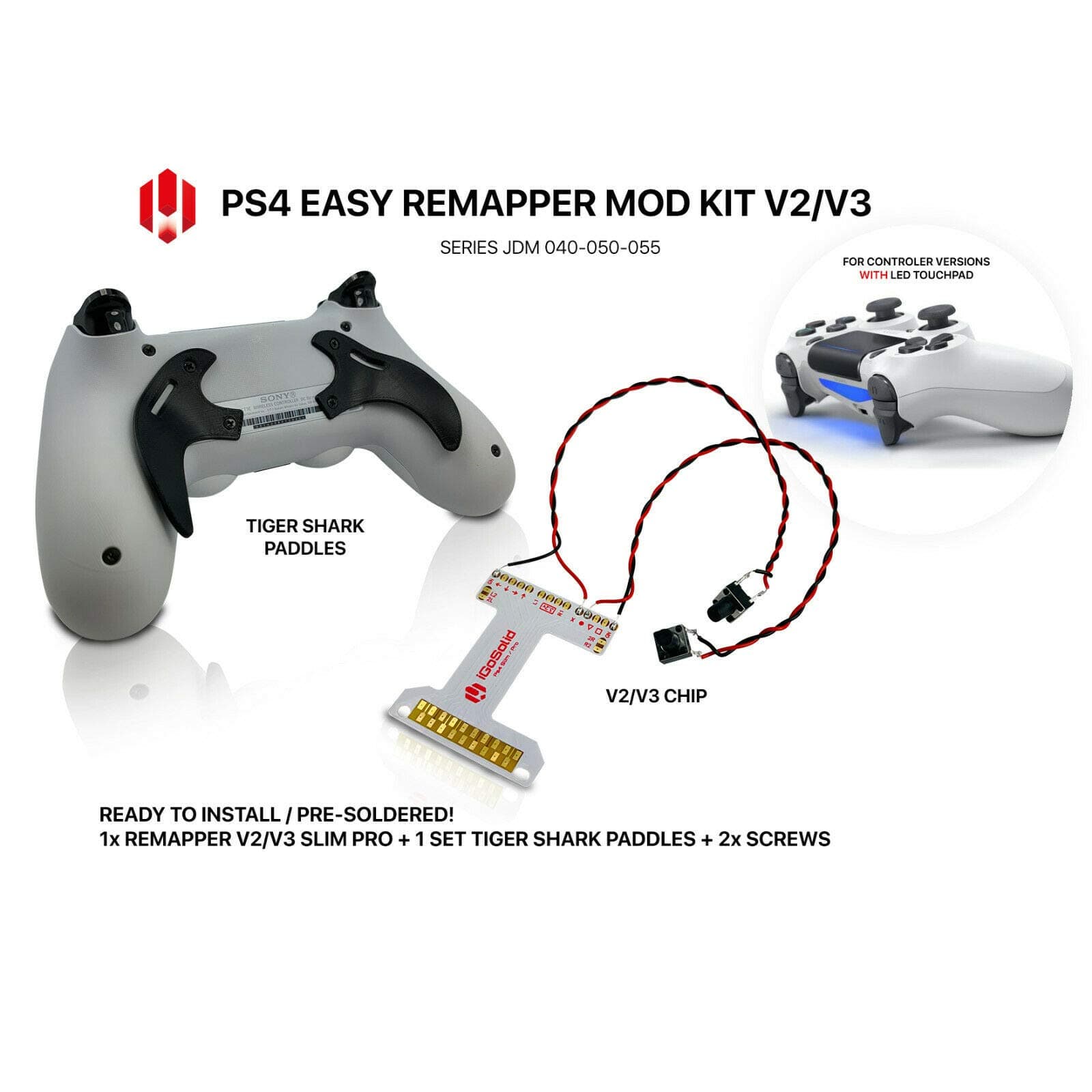 PS4 Controller Remap Board V3 | Easy Remapper | Pro | Slim | Tiger Shark-Paddles | JDM-040 | 050 | 055