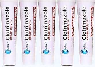 (5 Pack) Globe Clotrimazole Antifungal Cream 1% (1 oz) Relieves the itching, Burning, Cracking and Scaling associated with fungal infections, Compare to the Name Brand Active Ingredient