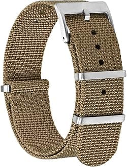 Nylon Watch Straps for Men, One-Piece Military Watch Bands, 18mm 20mm 22mm