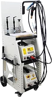 TECHTONGDA Spot Weld Stud Weld Dent Puller Repair Removal Kit for Steel and Aluminum Auto Body Dent Puller for Cars Sheet Metal Repair with Shelf 220V