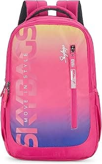 Unisex Pink Shiny Jacquard 22L Backpacks, Pink, One Size, Casual