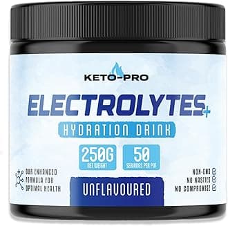 Keto-Pro Keto Electrolytes 250g | Electrolyte Powder Supporting Your Keto Fasting, Health & Fitness Goals | Unflavoured