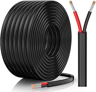 12 Gauge Wire, 12 AWG 2 Conductor Electrical Wire, Flexible/Oxygen-Free Tinned Copper/Stranded PVC 12/2 Cord for Automotive, Marine, LED Strips, Solar, RV, Lighting (30FT)