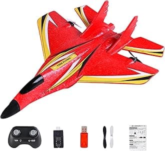 Large Remote Control Airplane - LED RC Plane, Educational Aircraft Toy | 2.4GHz Flying Toy, Waterproof RC Plane Kit, Rechargeable Battery, Long Range, Outdoor Toy For Kids, Beginners