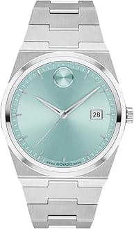 Bold Quest Men's Sport Watch - Swiss Quartz Movement, Stainless Steel Link Bracelet - 5 ATM Water Resistance - Luxury Fashion Timepiece for Him - 40mm