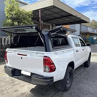 Tonneau Cover Pickup Truck Topper Compatible For Toyota Hilux TRD 2014-2025 Bed Cover with Lock, Truck Bed Canopy Hardtop Canopy Accessories Covers(Style B:Side Glass Sliding Window)