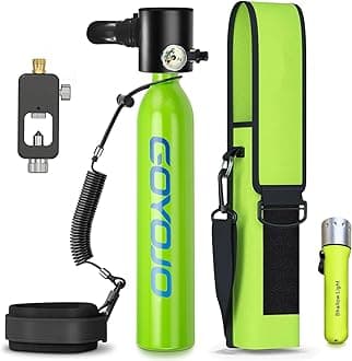 GOYOJO Mini Scuba Tank, 6-12 Minutes Diving Tank, Portable Lung Tank Kits with 3000 PSI Max Pressure, Reusable 0.5L Small Scuba Diving Tank Gear Underwater Breathing Training