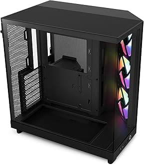 NZXT H6 Flow RGB (2023) Compact Dual-chamber ATX Case with RGB Fans - CC-H61FB-R1 - All Black