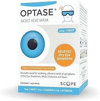 Optase Moist Heat Eye Mask - Washable and Reusable Heated & Cooling Gel Eye Mask - HydroBead Technology for Dry Eye Relief